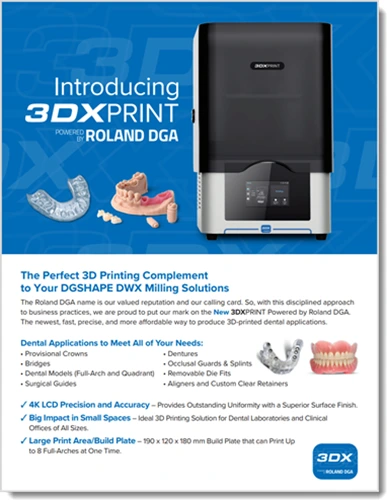 Roland 3DXPRINT Dental 3D Printer Brochure