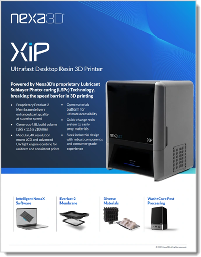Nexa3D Xip Dental 3D Printer Brochure